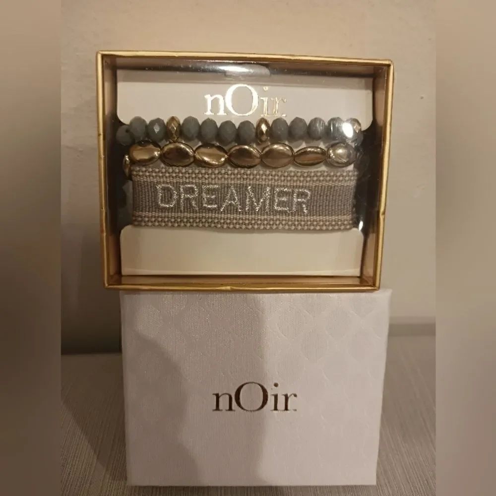 NOIR GREY AND GOLD LAYERED DREAMER BRACELET SET